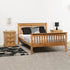 Monaco 4FT6 Bed High Foot End - Distressed Waxed Pine